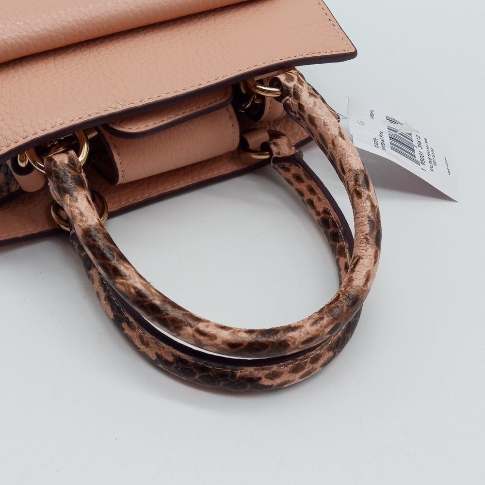 NWT Coach Pink Shell Pepper Leather Crossbody Satchel Bag Snake Embossed C6779 - Picture 14 of 16